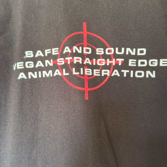 Safe and Sound Vegan Straight Edge Animal Liberation Tshirt - Picture 5 of 9